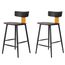 8 Kit 2 Banquetas Baixas Analu Rivatti 89cm -Altura- Assento e Encosto PP Preto Detalhe PU Marrom Base em Aco